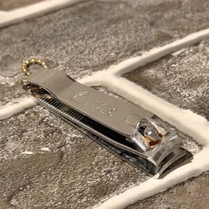 Silver Nail Clipper with Gold Keychain